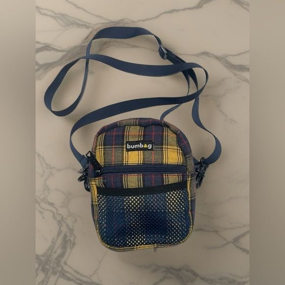 Yellow and Blue Plaid Crossbody BumBag 2
