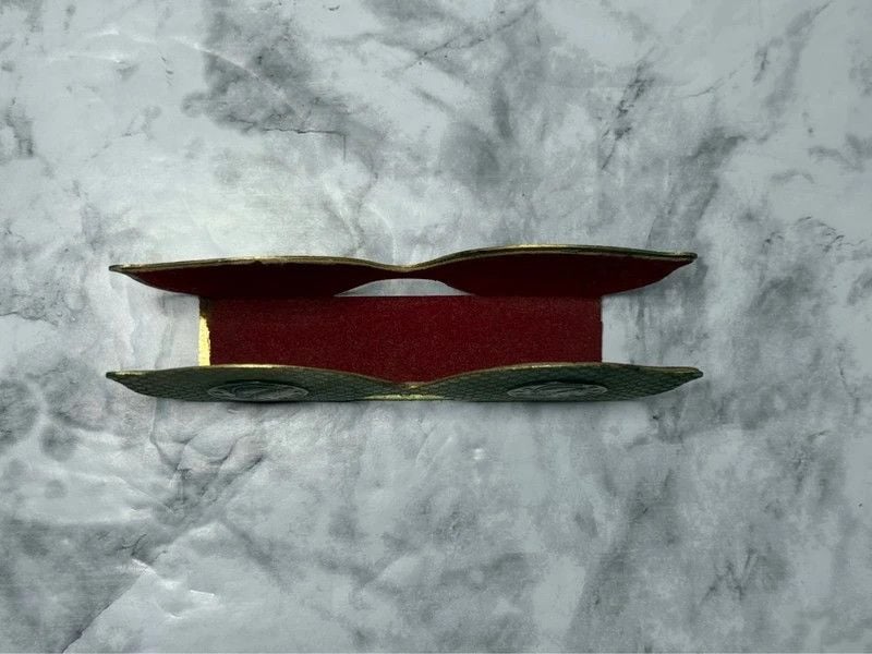 Vintage Gold Tone Metal Eyeglass Spectacle Holder Red Velvet 3