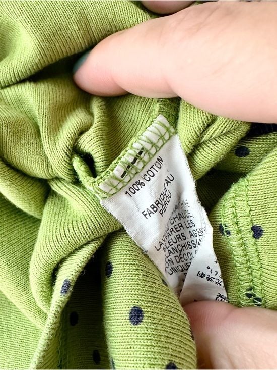 L.L.Bean Kid’s Lime Green & Navy Polka Dot Henley - 3T 5
