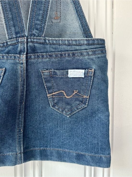 7 For All Mankind Blue Denim Overall Baby Dress 18M, Adjustable w/ Pockets 7