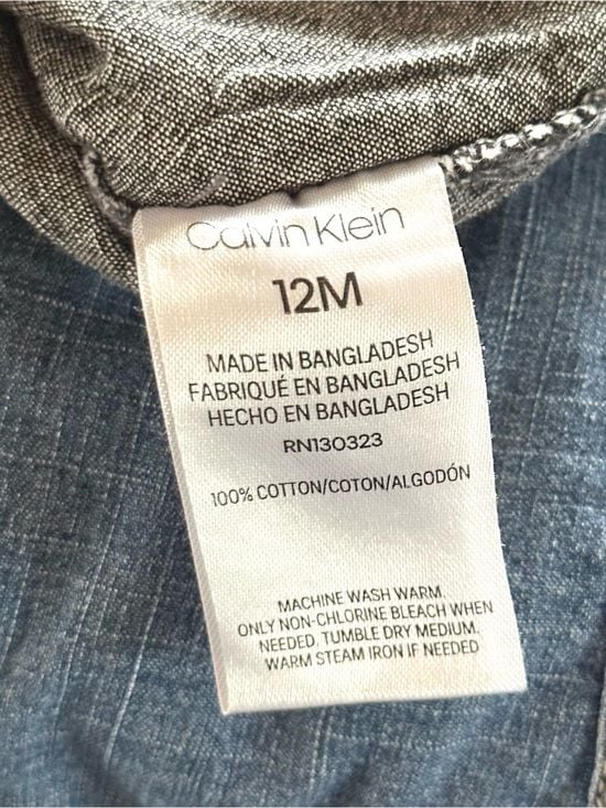 Calvin Klein 12M Toddler Overalls Shorts in Charcoal Gray 7