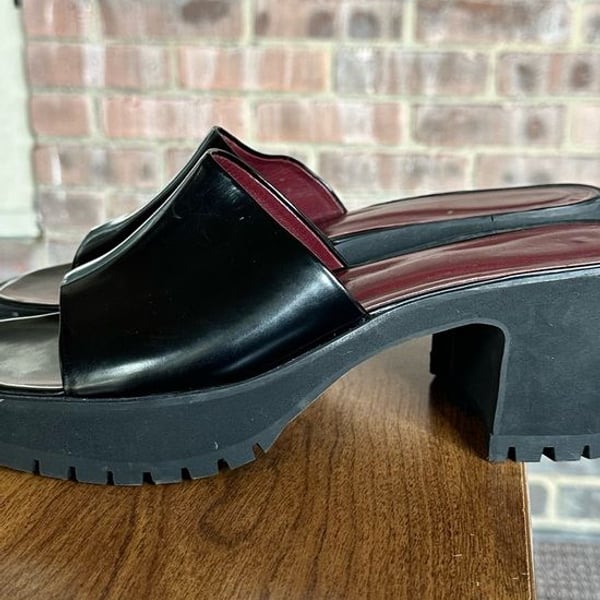 STAUD Black Platform Slide Mules size 38