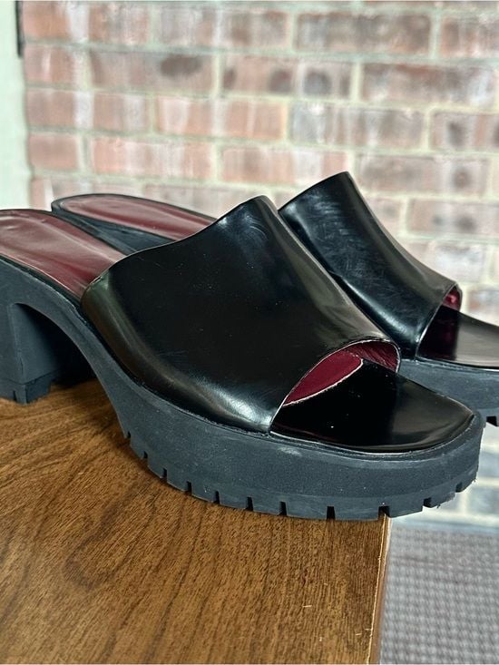 STAUD Black Platform Slide Mules size 38 4