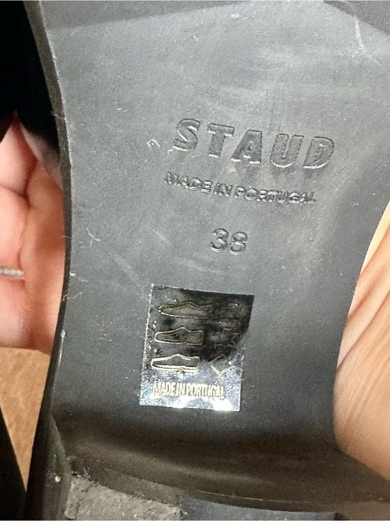 STAUD Black Platform Slide Mules size 38 9