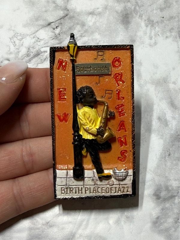 New Orleans Jazz Saxophone Souvenir Magnet Birth Place of Jazz 1