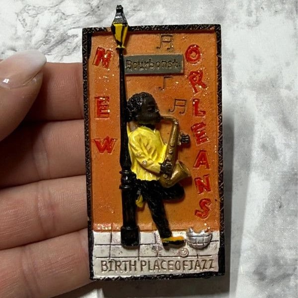 New Orleans Jazz Saxophone Souvenir Magnet Birth Place of Jazz