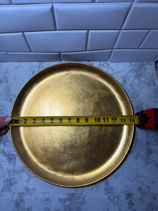 Vintage ISCO Hand Painted Gold Alcohol Proof Tray 14” Japan 5