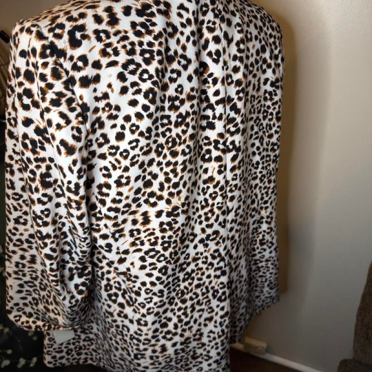 Bar III Leopard Print Blazer Size 3X Pearl Tobacco Multi 4