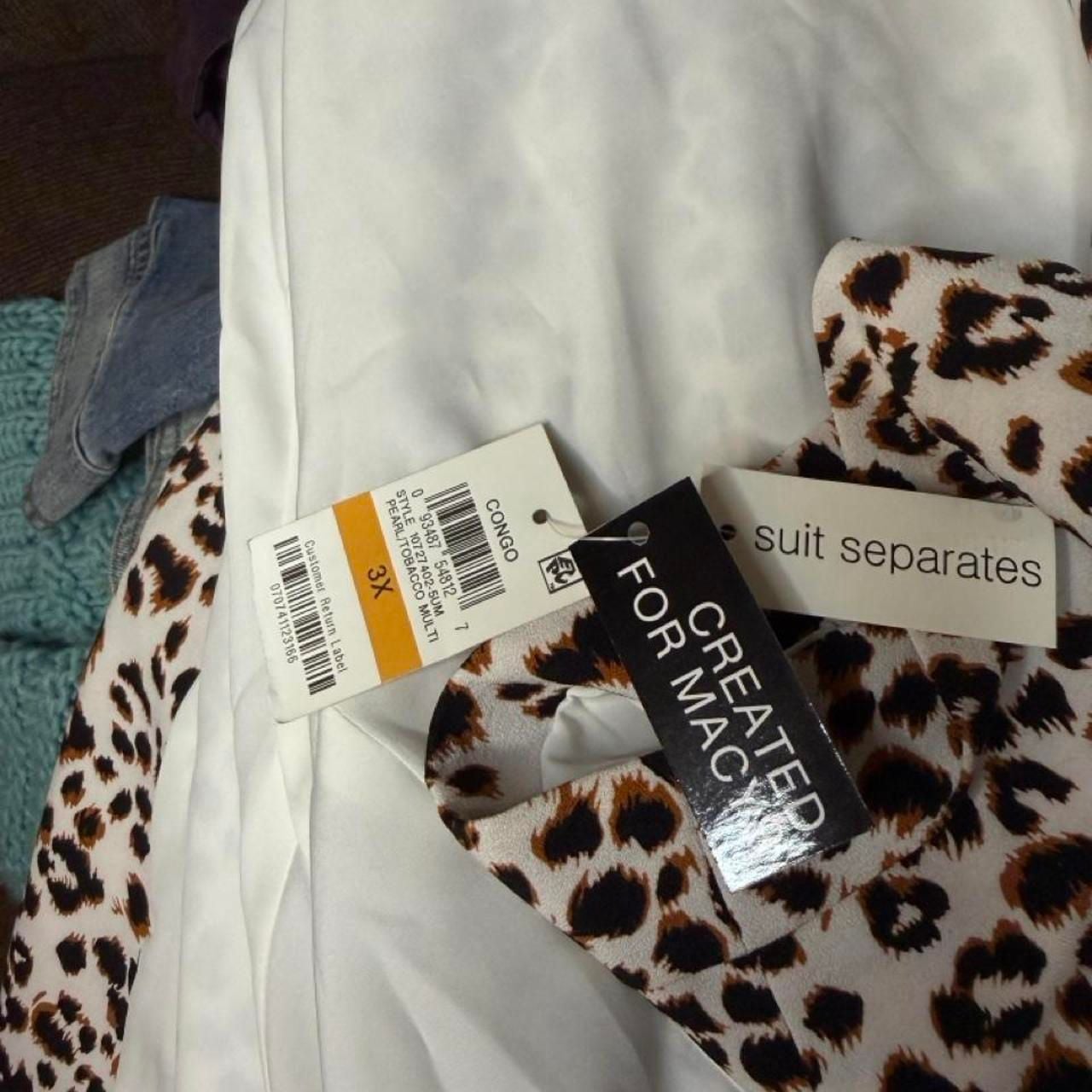 Bar III Leopard Print Blazer Size 3X Pearl Tobacco Multi 5