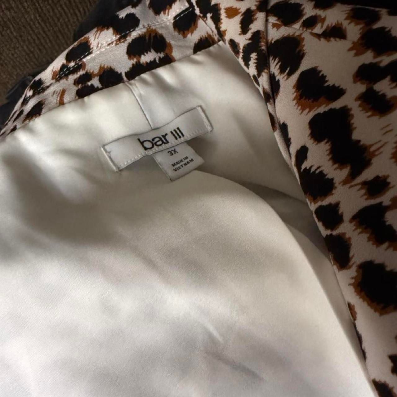 Bar III Leopard Print Blazer Size 3X Pearl Tobacco Multi 6