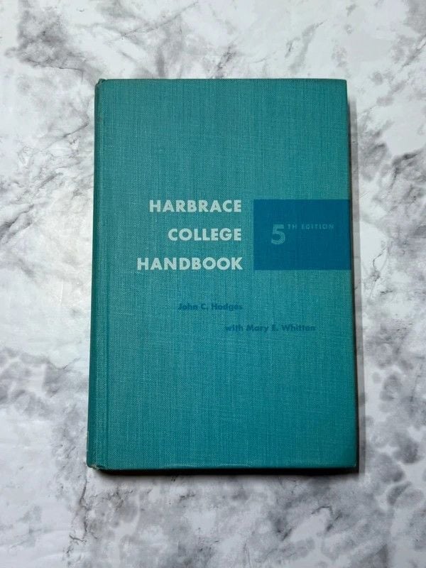 Vintage 1962 Harbrace College Handbook 5th Edition John C. Hodges 1