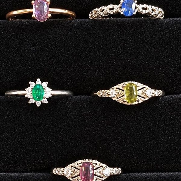 Pick 1 | Gemstone Rings | Dainty Genuine Gems | Silver Plated | 4-6mm |