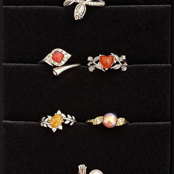 PICK 1 • Botanical Vine Leaf Bands with Natural Gemstones | Silver Plated | OS