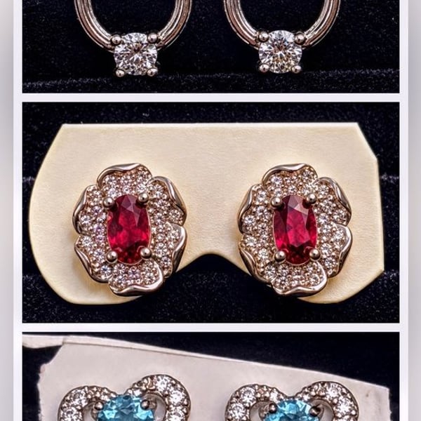 PICK 1 • Dainty Gemstone Earrings • Heart, Floral or Hoop Styles • Silver Plated