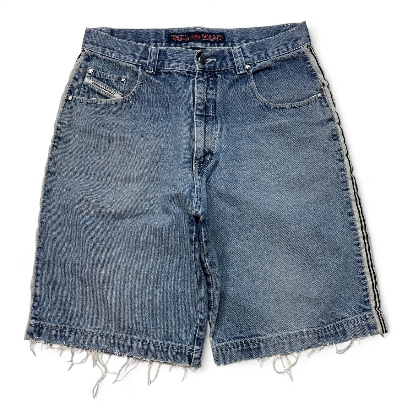 Vintage Bull Head Jnco Style Jorts Size 33 Blue Denim Skater Shorts 2