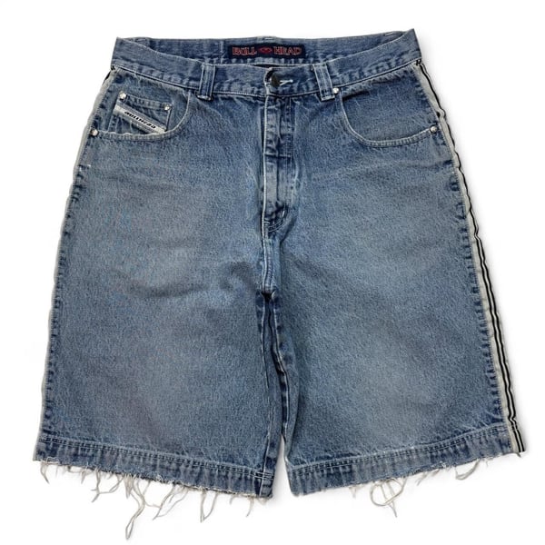 Vintage Bull Head Jnco Style Jorts Size 33 Blue Denim Skater Shorts