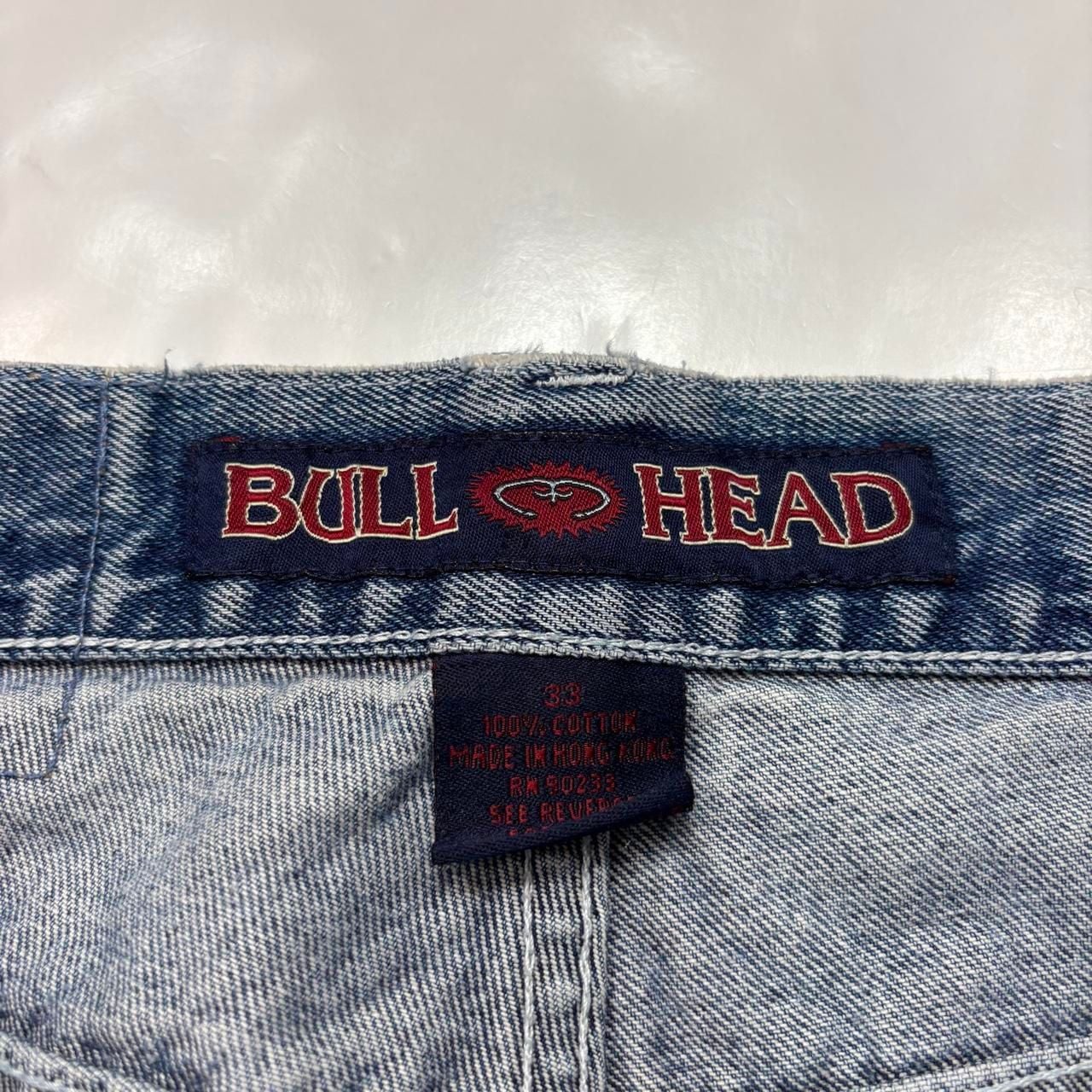Vintage Bull Head Jnco Style Jorts Size 33 Blue Denim Skater Shorts 4