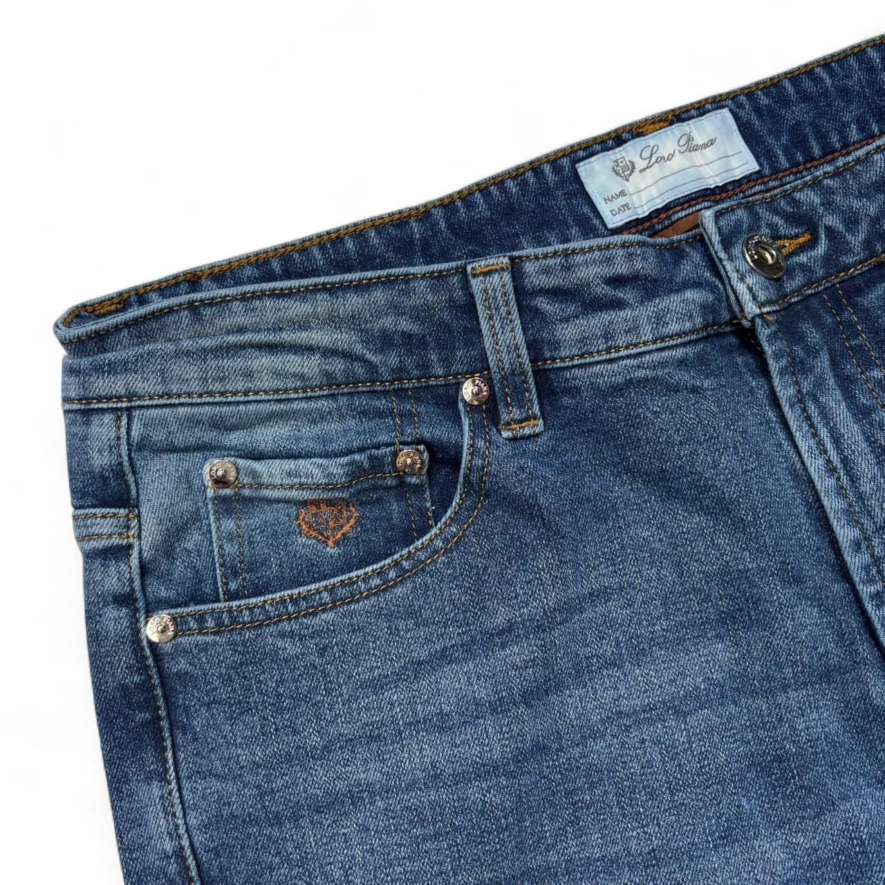 Loro Piana Kurashiki Denim Jeans 36 Blue 5 Pocket Quarona 5