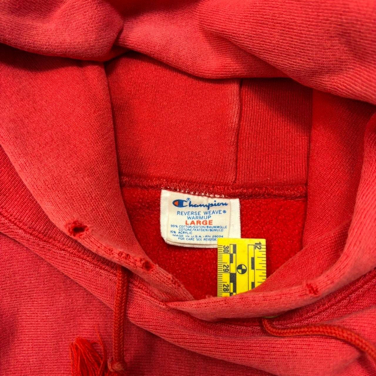 Champion Reverse Weave Warmup Hoodie Size Large Red 90/10 USA 5