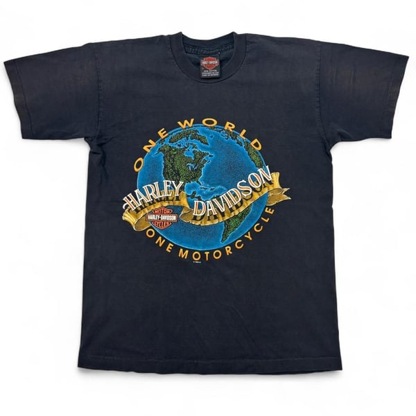 Harley-Davidson One World T-Shirt Size M Black France Graphic