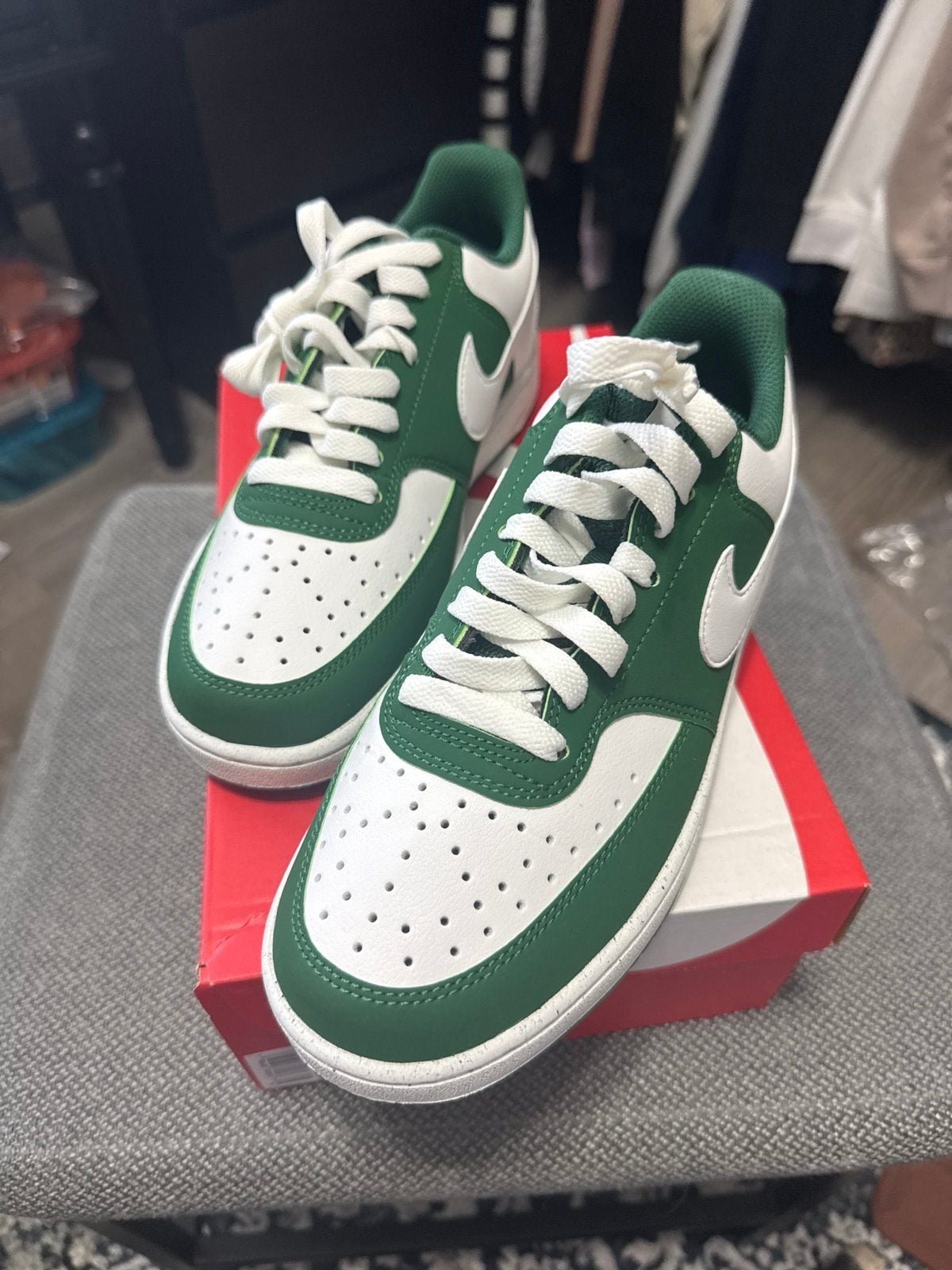 Nike Air Force 1 Low Green White Men's Fashion Sneakers 2