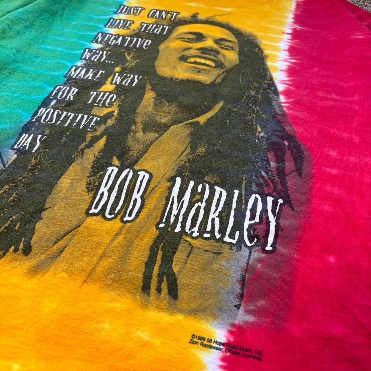 Zion Rootswear Bob Marley T-Shirt Size 1X 1999 Tie Dye Vintage 3