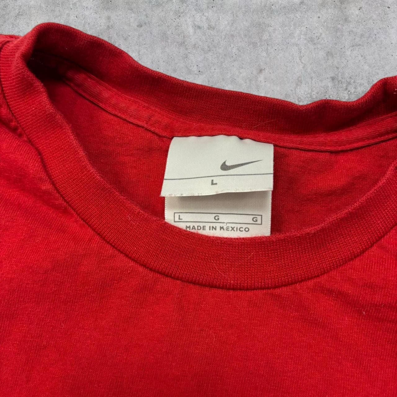 Nike Vintage Y2K Embroidered Swoosh T-Shirt Size L Red 5