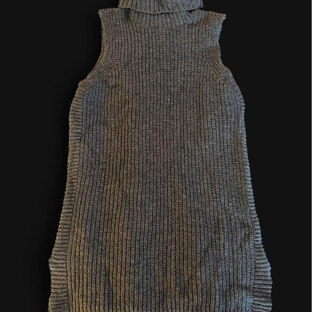 Merona Sleeveless Turtleneck Sweater XS Gray Ribbed Knit 2