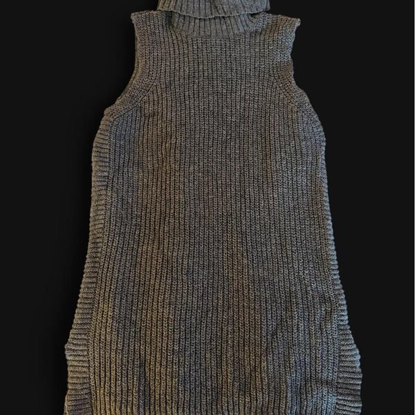 Merona Sleeveless Turtleneck Sweater XS Gray Ribbed Knit