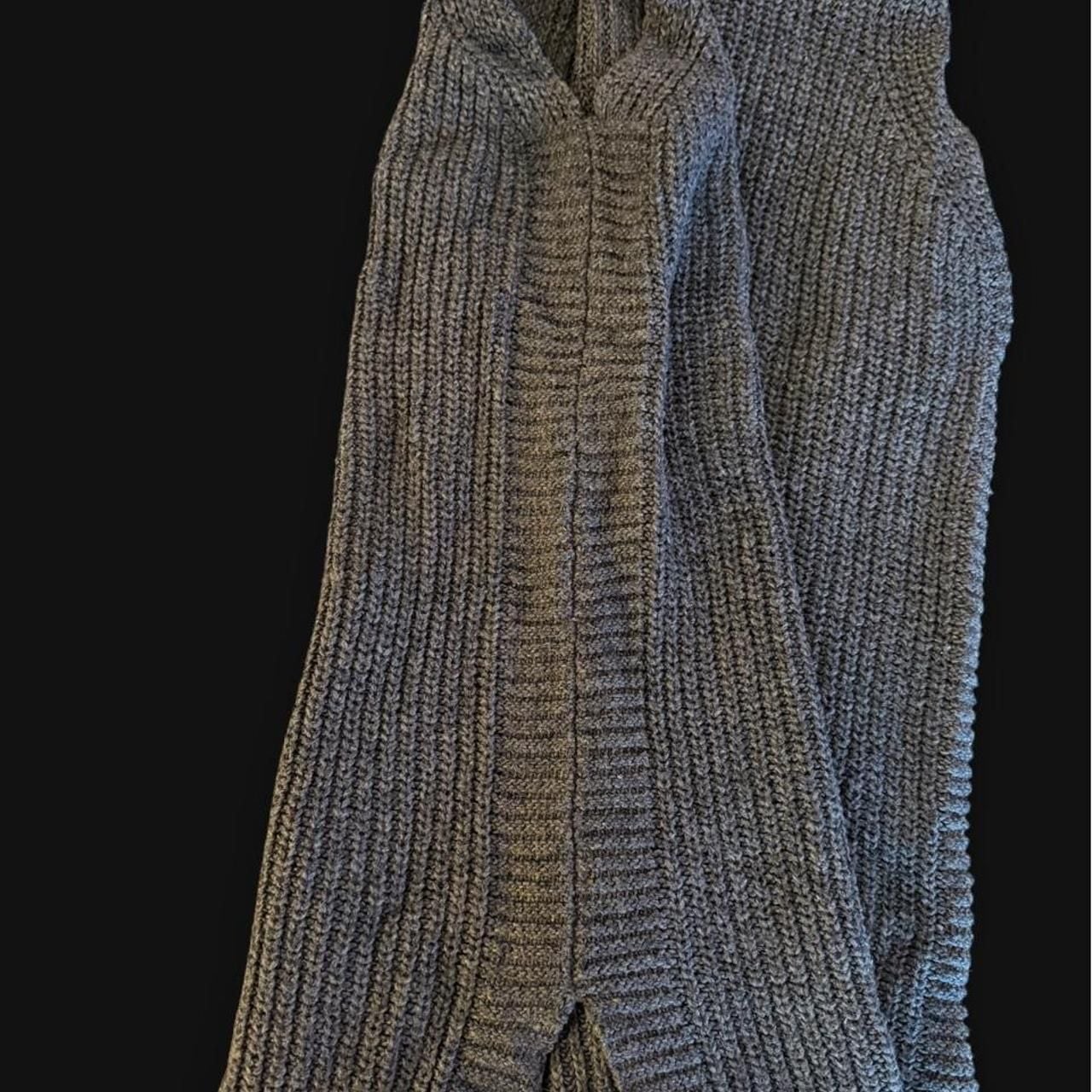 Merona Sleeveless Turtleneck Sweater XS Gray Ribbed Knit 4