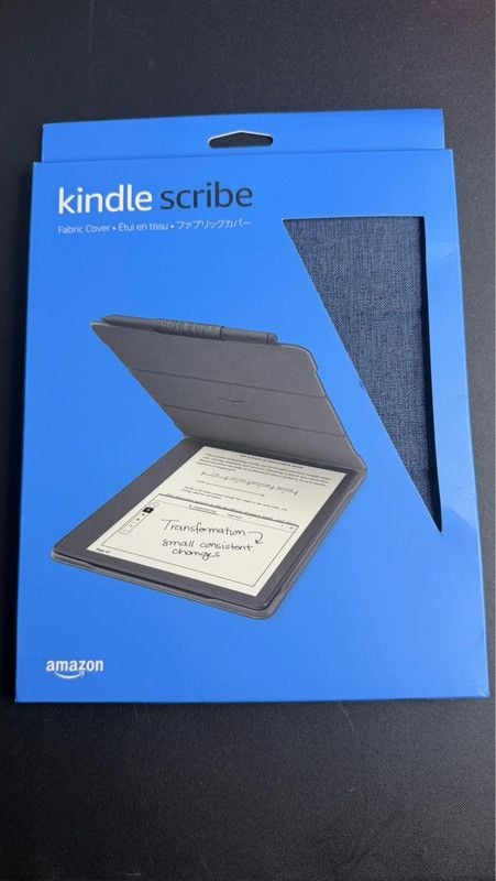 Amazon Kindle Scribe Fabric Folio Cover with Magnetic Attach, Sleek Protective Case - Denim 1
