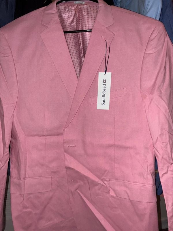 Men’s New Saddlebred Rose colored 44R Suit Jacket 1