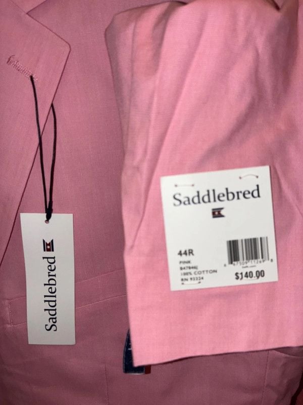 Men’s New Saddlebred Rose colored 44R Suit Jacket 3