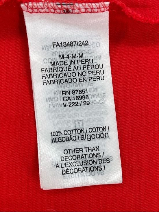 Lacoste Red Short Sleeve Crewneck Tee with Tape Detail 7