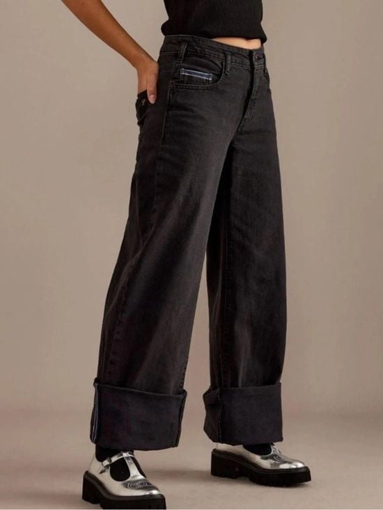 The Sport Cuff Mid-Rise Crop Wide-Leg Jeans by Pilcro 2