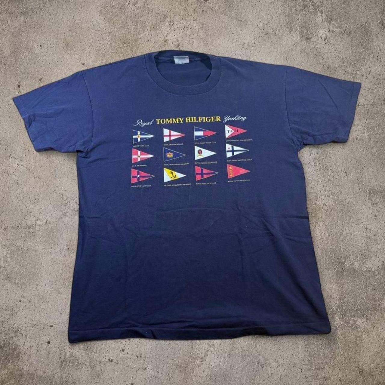 Tommy Hilfiger Royal Yachting T-Shirt Size L Vintage USA Sailing Tee 2
