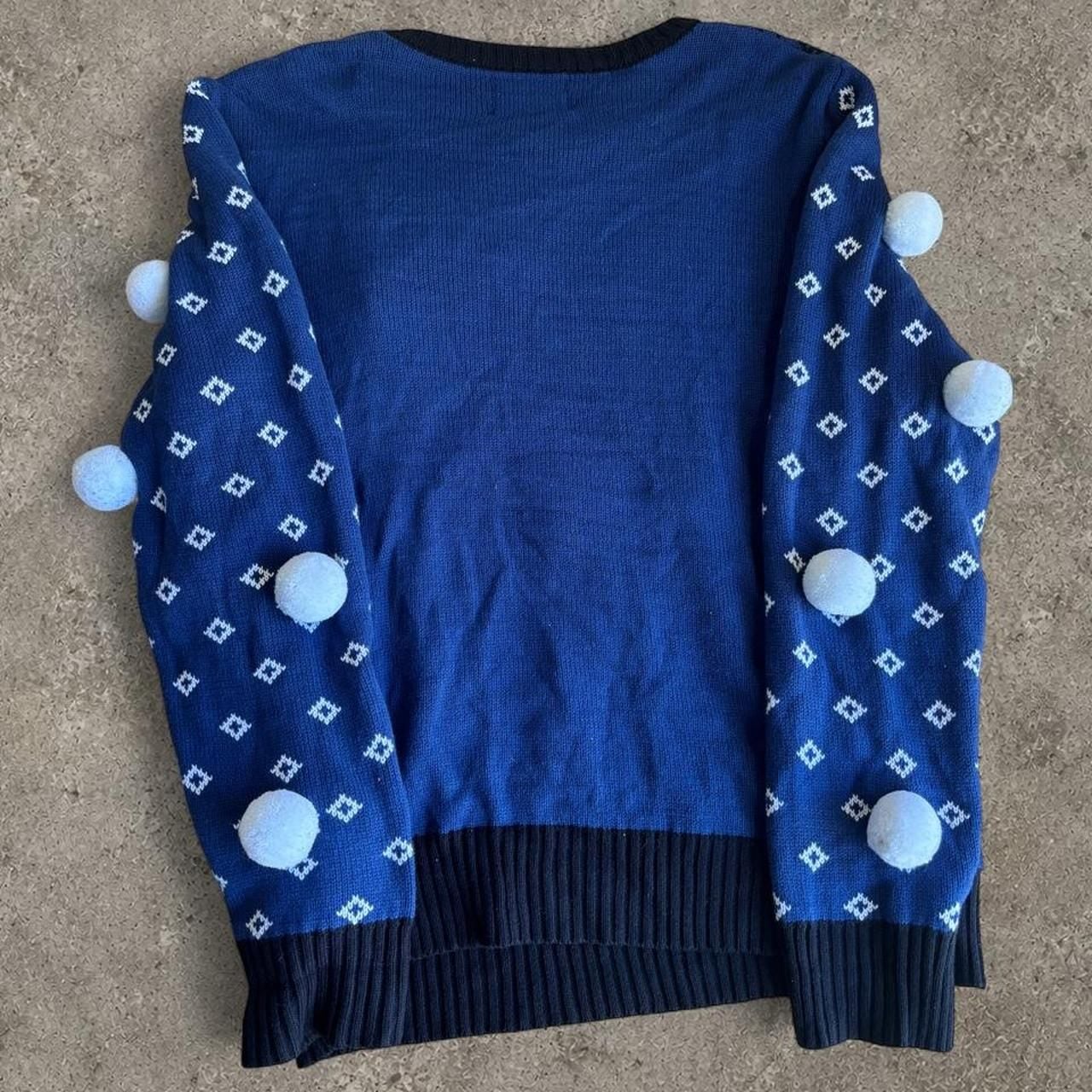 Spencers Workshop Scream Christmas Sweater Size Large Ghost Face Light Up 5