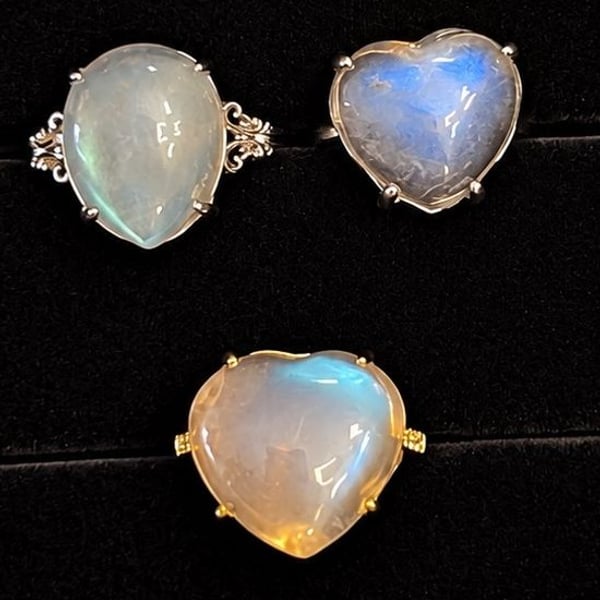 PICK 1 ✨ Labradorite & Rainbow Moonstone Rings | Adjustable and Nickel Free |