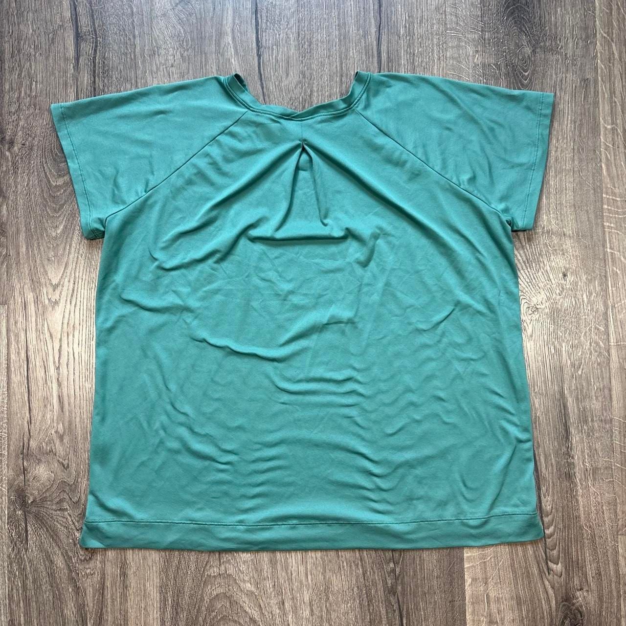 Prana Short Sleeve Workout Shirt Size L Teal Yoga Gym 5
