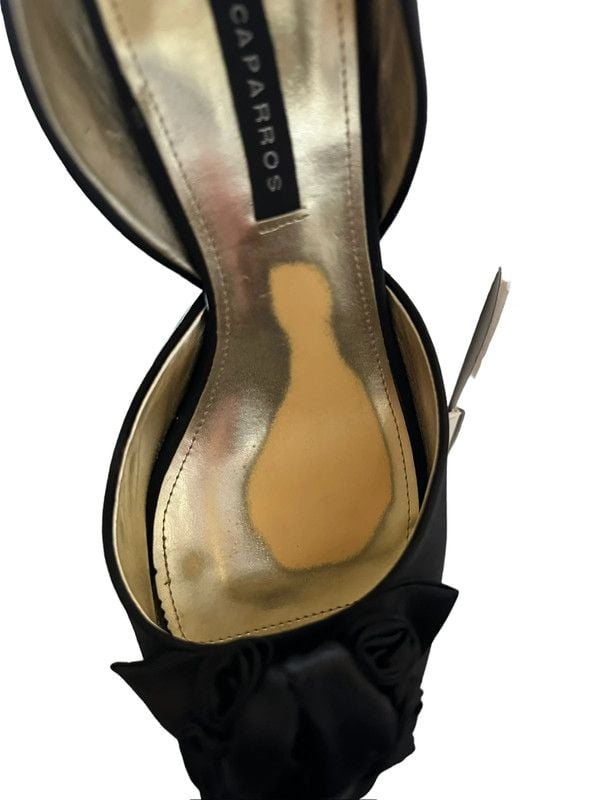 NWT Caparros Black Satin D'Orsay Formal Heels Size 9 3