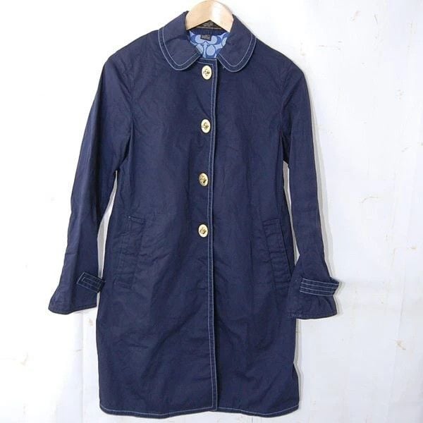 Coach Navy Color Turnlock Trenchcoat 3