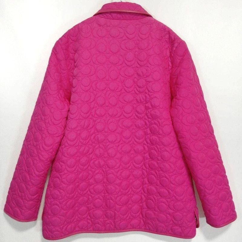 Y2K Coach Hot Pink Signature Quilted Barn Jacket - Size XL (Japan) 3