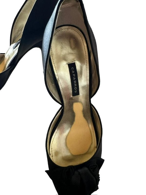 NWT Caparros Black Satin D'Orsay Formal Heels Size 9 4