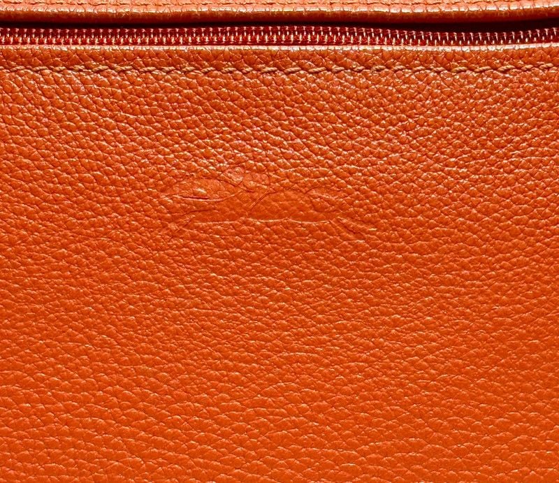 Excellent Longchamp Le Foulonné Red Leather Turn-Lock Crossbody 5