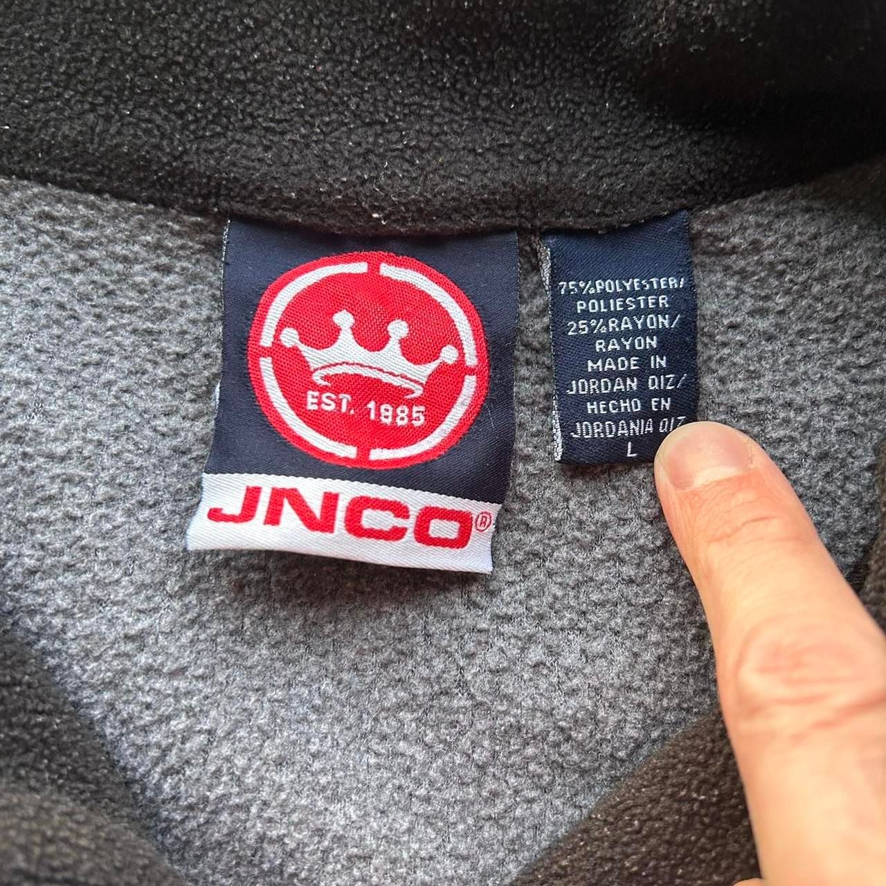 JNCO Fleece Quarter Zip Size L Grey Pullover Sweatshirt 4