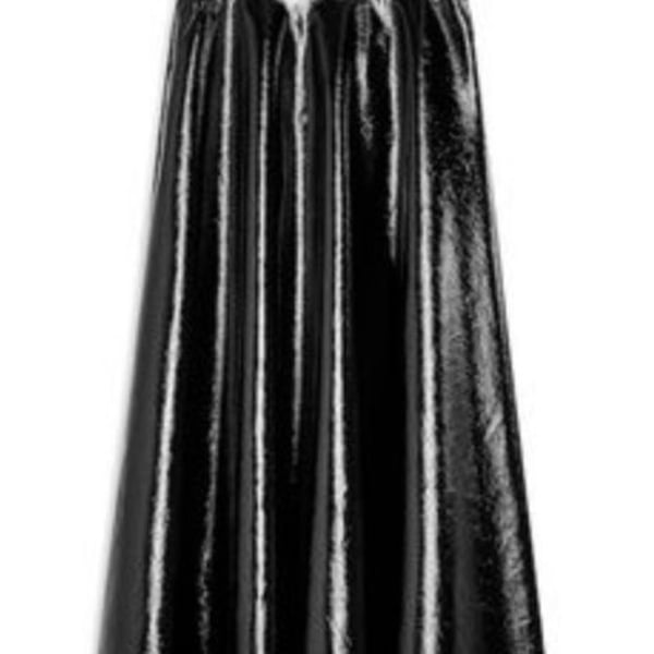 Topshop high-shine faux leather midi skirt.