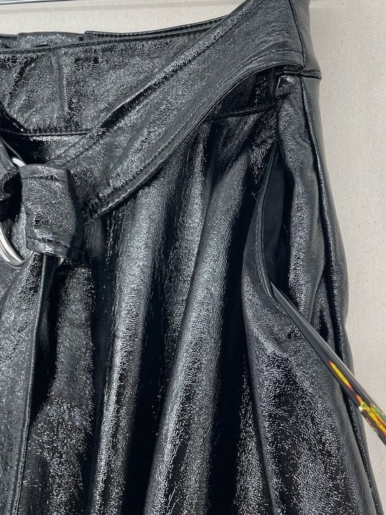 Topshop high-shine faux leather midi skirt. 6