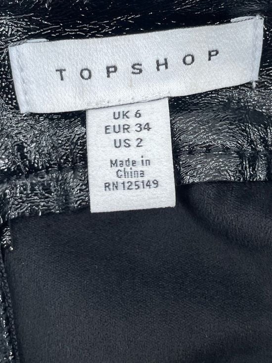 Topshop high-shine faux leather midi skirt. 8