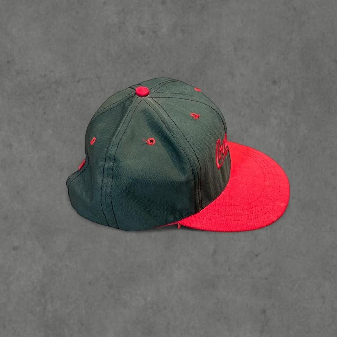 Coca-Cola Snapback Hat Green Red Vintage 90s Embroidered Logo Cap 3