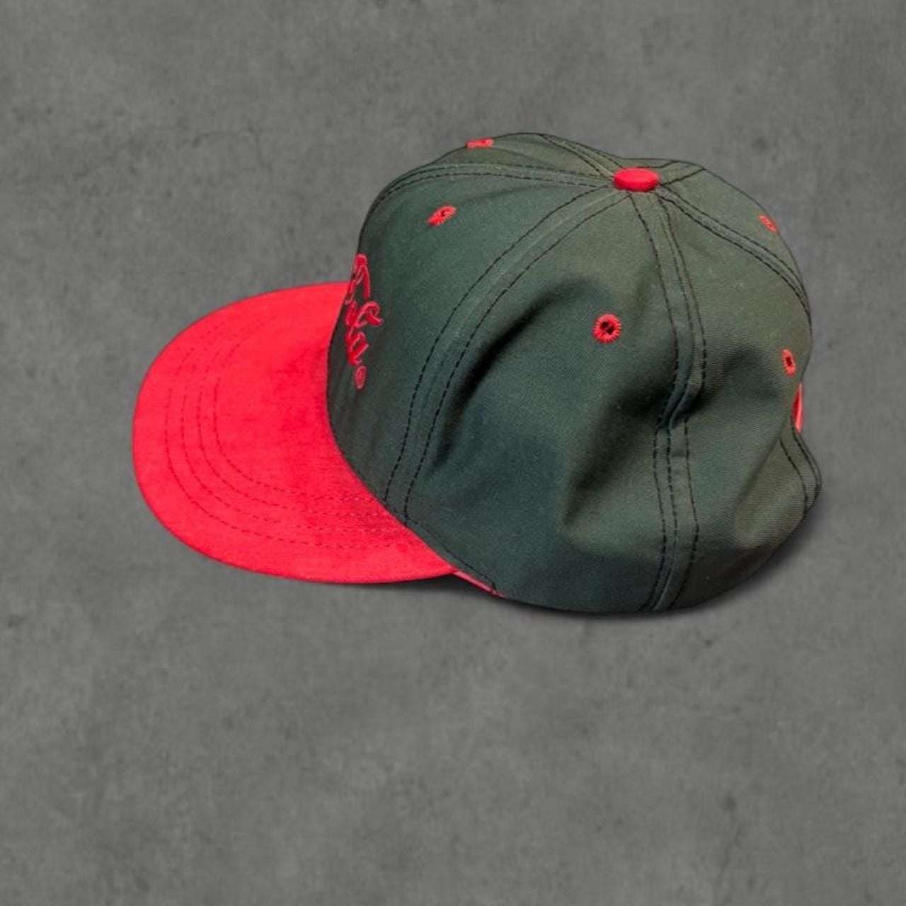 Coca-Cola Snapback Hat Green Red Vintage 90s Embroidered Logo Cap 4